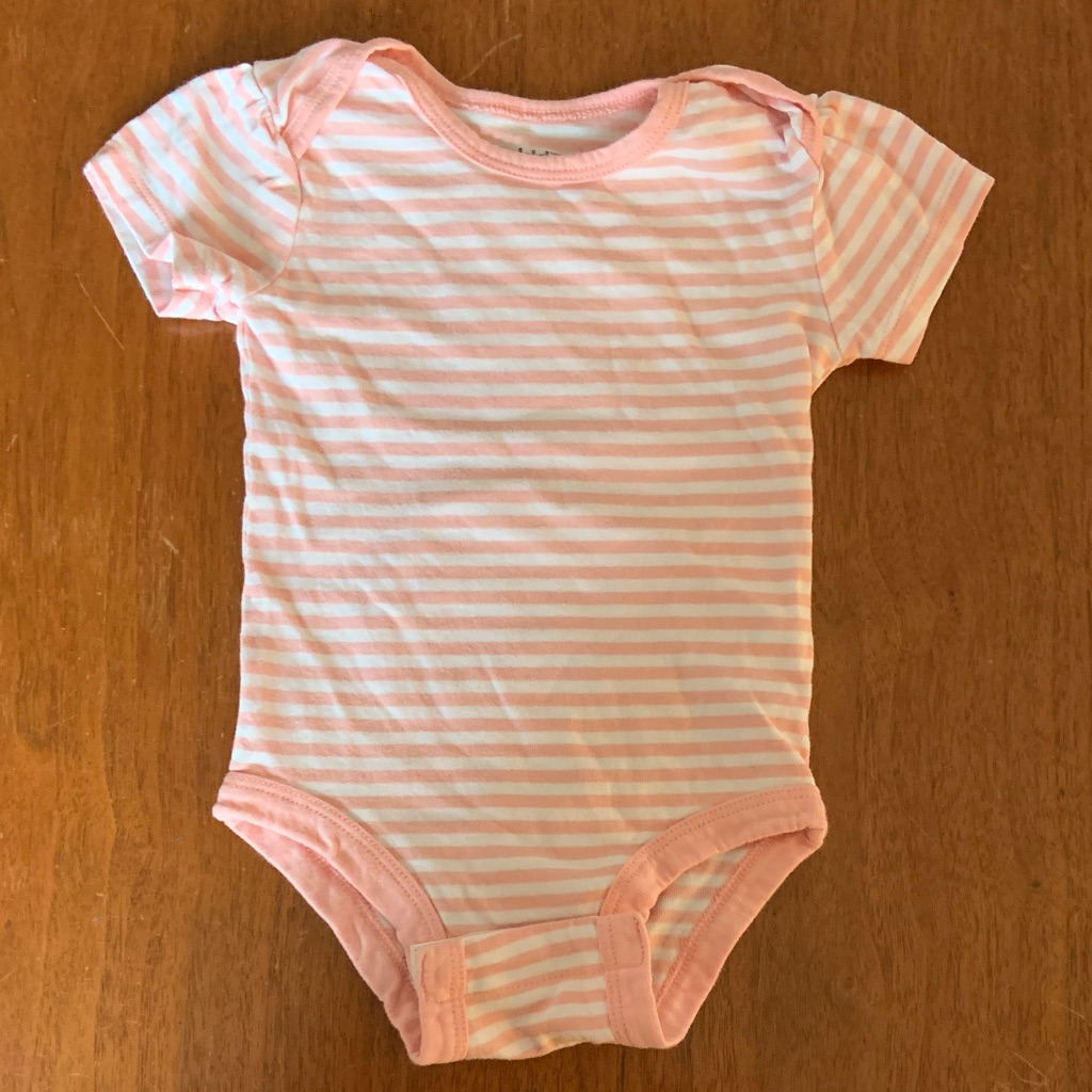 3/$10 Pekkle Pink Striped Bodysuit For Kids Size 6m